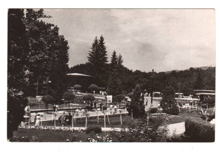 CPIB 23638 CARTE POSTALA - SOVATA. VEDERE DIN PARC, RPR, CIRCULATA, 1965, STAMPILE, TIMBRU