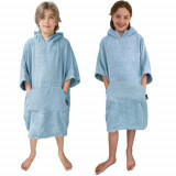 Poncho de baie pentru copii Homelevel, 6-9 ani, Albastru, Bumbac organic, 54880.23.42