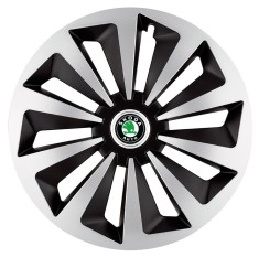 Set 4 capace roti Fox Gri-Negru R17 pentru gama auto Skoda