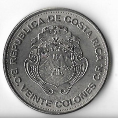 Moneda 20 colones 1975 - Costa Rica, comemorativa