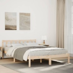 vidaXL Cadru pat foarte lung fără saltea, 140x220 cm, lemn masiv pin 852448