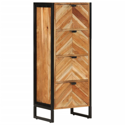 vidaXL Dulap de baie, 40x30x100 cm, lemn masiv de acacia și fier foto