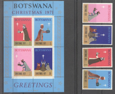 Botswana 1971 Christmas, Religion, set+perf.sheet, MNH E.191 foto