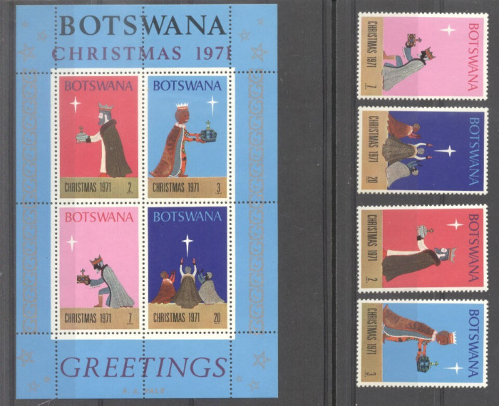Botswana 1971 Christmas, Religion, set+perf.sheet, MNH E.191