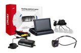 Set senzori de parcare AMiO TFT02 4,3 inch cu camera HD-310, 4 senzori spate argintii, afisaj, activare automata la marsarier