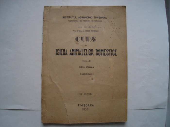 Curs de igiena animalelor (partea a II-a) - Vasile Tomescu