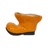 Decoratiune pentru gradina, din ceramica, bocanc mini cu suport pentru flori, inaltime 10cm, lungime 18cm / EXT 6210