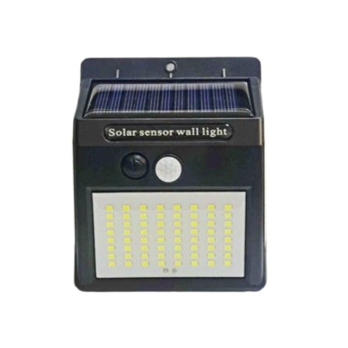 Lampa cu incarcare solara si senzor de miscare pentru exterior, 64 LED cu distanta de inductie, montaj pe perete, fara cabluri, eMazing