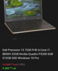 Laptop dell precision 7530, 16gb,512ssd foto