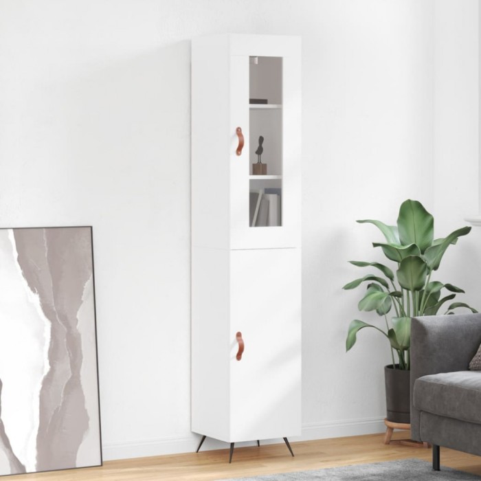 vidaXL Dulap &icirc;nalt, alb, 34,5x34x180 cm, lemn prelucrat