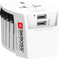 Adaptor priza universal Skross MUV cu 2 porturi USB-A, 1.302960