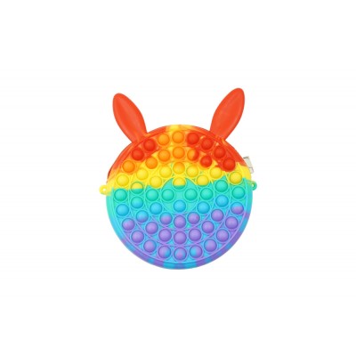 Jucarie antistres din silicon, Pop it Now and Flip It, Flippy, Geanta, Model 3, Multicolor foto
