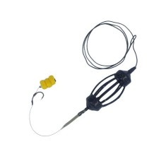 Montura pescuit crap Leadcore 45lb cu momitor arc de 50g, cralig legat crank pe fir de par