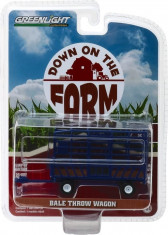 Bale Throw Wagon - Blue Solid Pack - Down on the Farm Series 2 1:64 foto