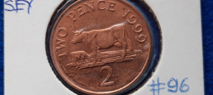 GUERNSEY 2 PENCE 1999 VACI AUNC