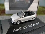 Macheta auto Audi A3 Cabriolet 2008 scara 1:87 argintiu ambalaj reprezentanta