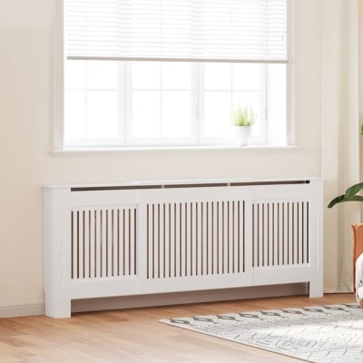 vidaXL Capac radiator 2 pcs Alb 112x19x81.5cm Lemnstratificat 3403237 foto