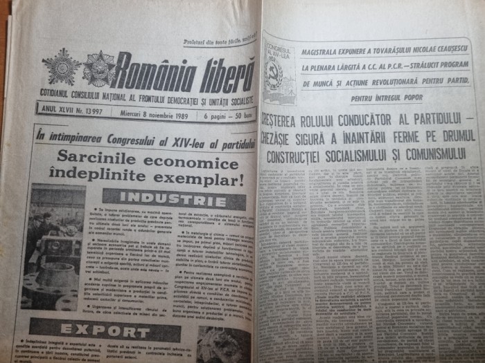 romania libera 8 noiembrie 1989-articol orasul urziceni