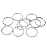 Set 10 inele metalice pentru chei, diametru 30 mm, Argintiu