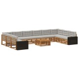vidaXL Seturi de canapele cu pernă 11 pcs Lemn Solid de Acacia 3383934