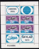 ROMANIA 1974 LP 867 a SKYLAB BLOC DE 4 MARCI SI 4 VINIETE DIFERITE MNH, Nestampilat