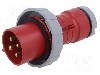 Conector alimentare AC, IEC 60309, IP67, 32A, 415V AC, 4 pini, AMPHENOL - 2CMA166738R1000