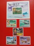 AFRICA CENTRALĂ, ISTORIA AVIAȚIEI - COLIȚĂ + SERIE COMPLETĂ MNH