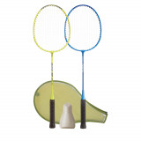 Set badminton 2 rachete Fun BR130 Verde-Albastru Adulți