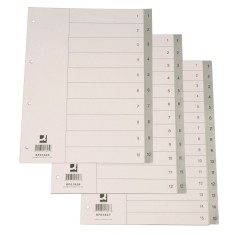 Index plastic Q-Connect A4 numerotat 1-10 120 microni gri