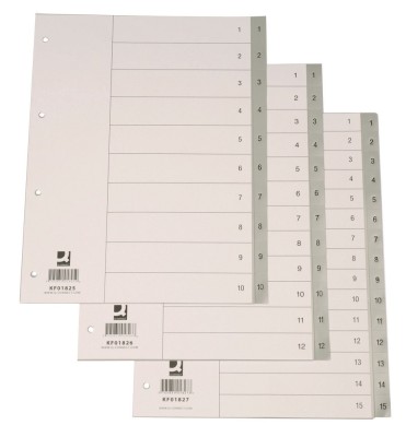 Index plastic Q-Connect A4 numerotat 1-10 120 microni gri foto