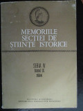 Memoriile sectiei de stiinte istorice seria 4, tomul 9, 1984