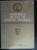 Memoriile sectiei de stiinte istorice seria 4, tomul 9, 1984
