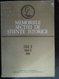 Memoriile sectiei de stiinte istorice seria 4, tomul 9, 1984