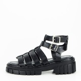 Sandale negre cu talpa groasa N75-6 132
