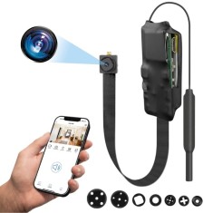 Modul cu Camera Spion iUni IP75, Wi-Fi, Full HD, Accesorii Nasturi, Slot Card microSD