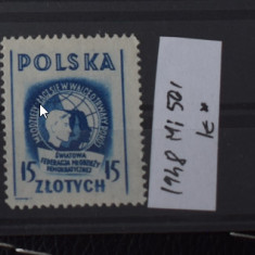 TS23 - Timbre serie Polonia - 1948 Mi 501 *