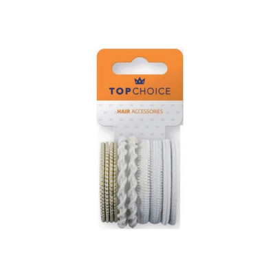 Set de 10 bucati crem cu insertii aurii Elastic de par Top Choice, TC22449 foto