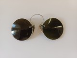 NI229 Ochelari de epocă cu lentile rotunde culoare verde &icirc;nchis (pince-nez)