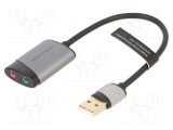 Card extensie PC audio PnP VENTION argintie 0,15m placare aurit