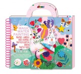 Cumpara ieftin Cea mai mare Carte de pictat cu apa, sabloane, stampile si jocuri, portabila - Gradina fantastica si animale