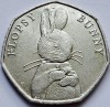 50 Pence 2018 Marea Britanie Flopsy Bunny Beatrix Potter KM#1553 Moneda Colectie Tiraj Mic