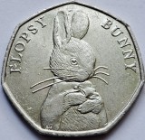 50 pence 2018 Marea Britanie, Flopsy Bunny, km#1553