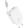 Incarcator Retea Cu Cablu USB-C XO Design CE31, 30W, 3A, 1 x USB-A - 1 x USB-C, Alb