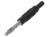 Conector banană 4mm neizolat negru 6A 30V AC 60V DC HIRSCHMANN T&amp;M