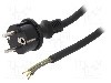 Cablu alimentare AC, 4.5m, 3 fire, culoare negru, cabluri, CEE 7/7 (E/F) mufa, SCHUKO mufa, PLASTROL - W-97215