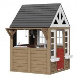 Spatiu joaca multifunctional, Casuta cu bucatarie, Lemn cedar, 1403x1260x1660 mm, Oem