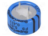Supercondensator KEMET THT 0,47F 5,5V DC 7,62mm EDLC
