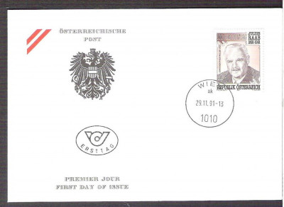 Austria &amp;Ouml;sterreich 1991 Julius Raab FDC K.195 foto