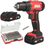 Skil 2740 AA - Masina de gaurit si insurubat cu 1 acumulator Li-Ion 12 V 2 Ah 35 Nm + Acumulator Li-Ion 20 V 2 Ah + Set capete de insurubare mixt 51 b