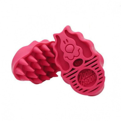 Kong ZoomGroom Pink perie din cauciuc foto